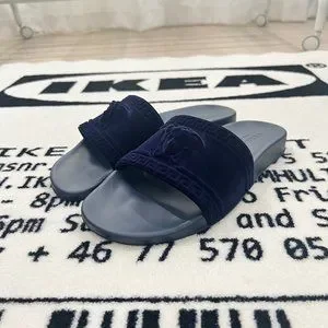 Versace Medusa Head Logo Nubuck Suede Navy Pool Slides Versace Medusa Head Logo Nubuck Suede Navy | Mercari main image 2